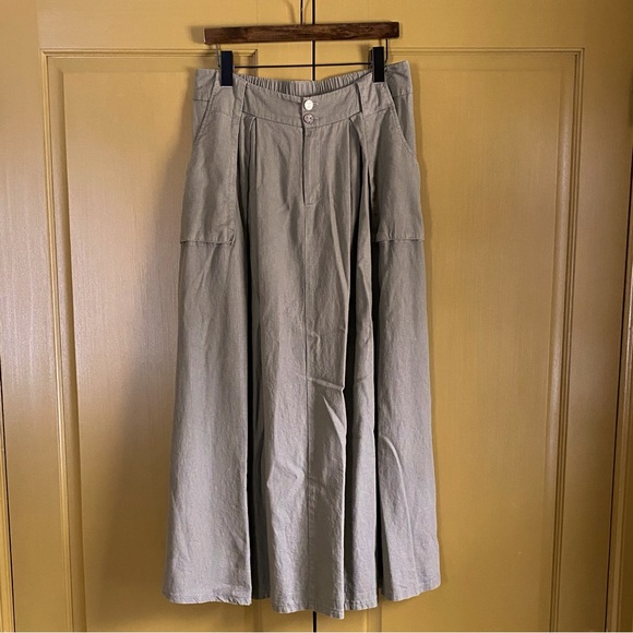 Stunning Khaki Linen Maxi Skirt — Size Medium — EUC - Picture 1 of 5